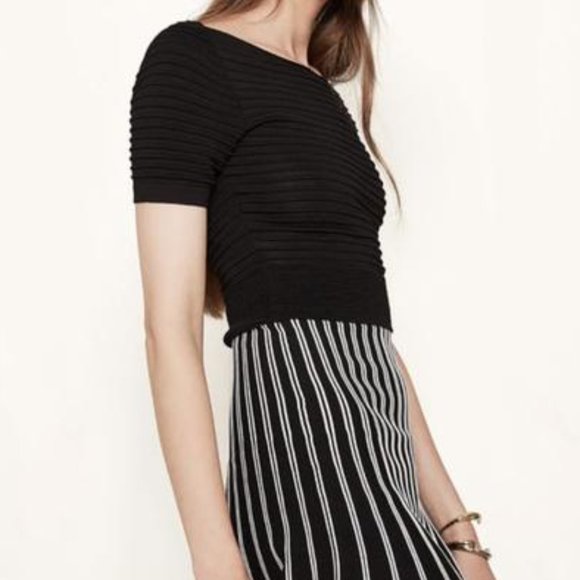 Maje Black and White Striped Dress - Picture 4 of 4